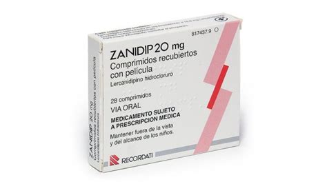 Zanidip 20 Mg Comprimidos Recubiertos Con Pelicula 28 Comprimidos