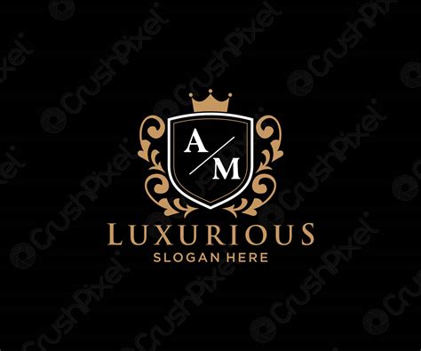 Initial Am Letter Royal Luxury Logo Template In Vector Art Stock