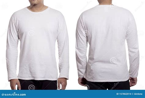 White Long Sleeved Shirt Design Template Stock Photo Image Of Design