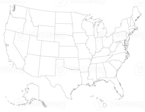 Estados Unidos Mapa Con Estados Unido Estados De America Mapa Aislado