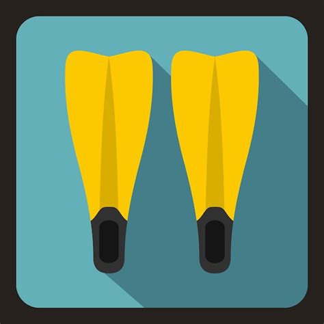 Premium Vector Flippers For Diving Icon In Flat Style With Long