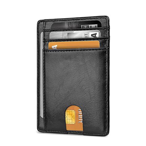 Men S Leather Card Case Rfid Anti Theft Brush Walmart