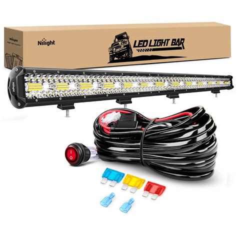 Nilight Inch W Led Light Bar Triple Row Flood Spot Combo Lm