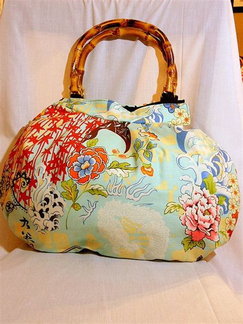 Japanese Bag Large Purse Handbag Bamboo Handle Bag