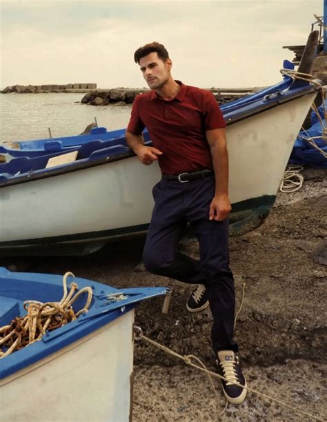 Casual Red Polo Shirt With Navy Pants Outfit Hockerty