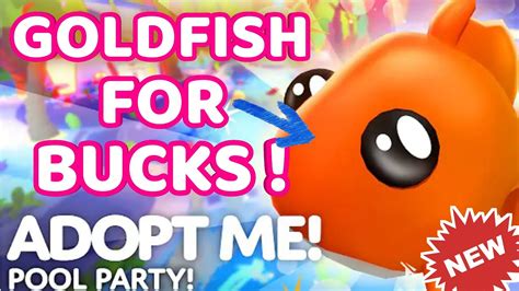 Adopt Me Pool Party Goldfish New Robux Pets Youtube