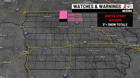 Winter Storm Warning Issued For Far Northern Iowa