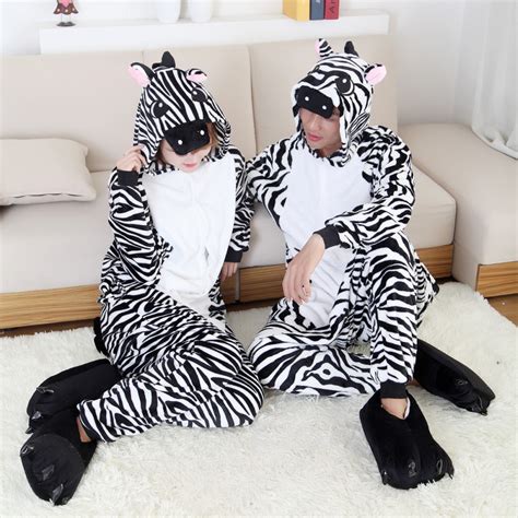 Zebra Onesie Pajamas Costume For Couple Animal Onesies