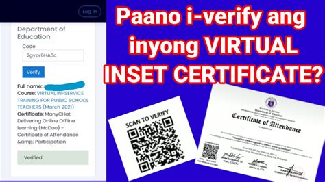 Tutorial Paano I Verify Ang Inyong Virtual Inset Certificate Youtube