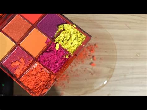 Asmr Slime Mixing With Makeup Satisfying Slime Colouring With Makeup