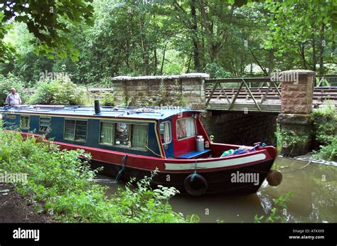 Narrow Boat On The Caldon Canal At Consall Near Leek Staffordshire