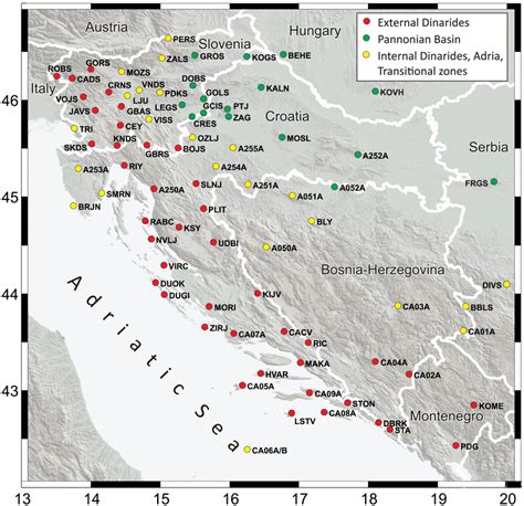 a) Depth (in km) to the Mohorovičić discontinuity below each of the ...