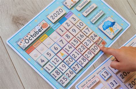 Montessori Calendar Kids Calendar Board Preschool Curriculum Etsy