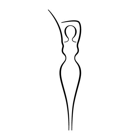 Woman Body Girl Beauty Line Art Icon Female Pose Outline Silhouette Model Figure Abstract