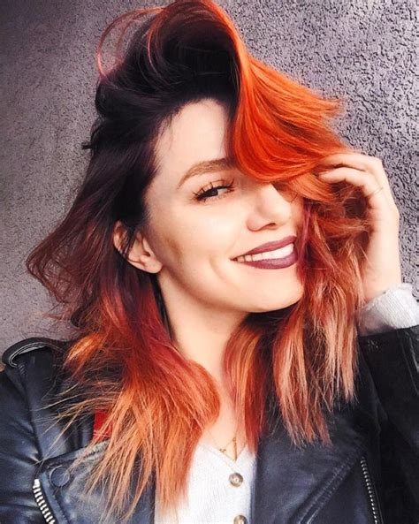 20 Unboring Styles With Magenta Hair Color Hair Styles Orange Ombre Hair Bright Red Hair