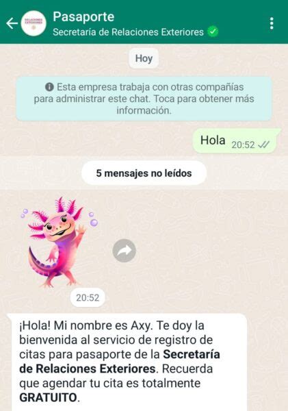 Así puedes sacar cita por WhatsApp para el pasaporte electrónico