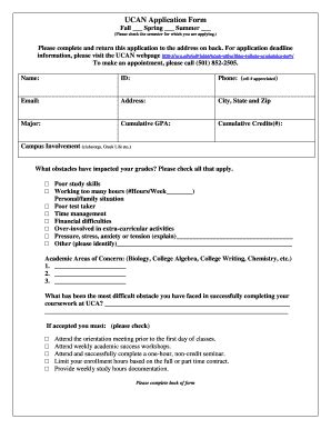 Fillable Online Uca Ucan Application Form Uca Fax Email Print Pdffiller