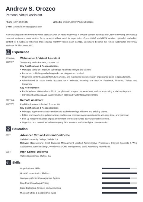 Virtual Assistant Resume Examples And Job Description