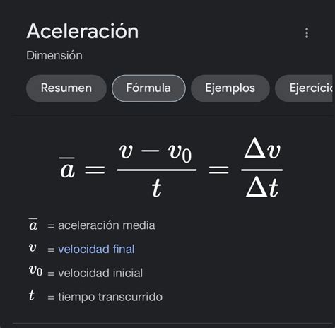 calcular la aceleración de un auto que sale del reposo y alcansa una