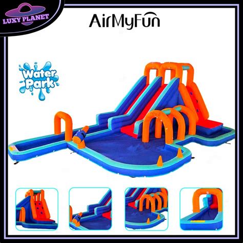 AirMyFun Waterpark Castle Slide Bouncer 83072 Double Slide Swimming