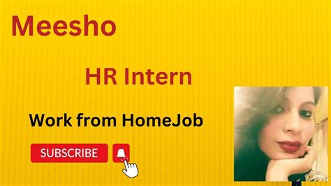 Meesho Hr Intern Job Meesho Work From Home Job Workfromhomejob