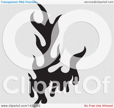 Clipart Of A Black Fire Flame Design Element Royalty Free Vector