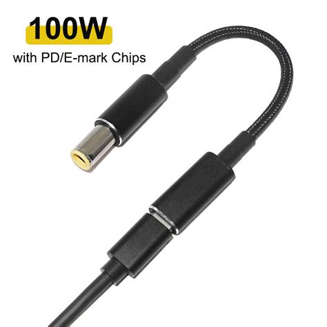 100w Usb Type C Female To 7 9x5 5mm Pd Charger Power Cable For Lenovo Laptops Ebay