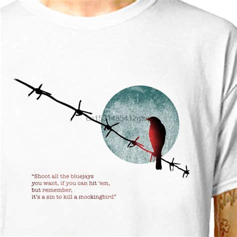 T Shirt To Kill A Mockingbird Harper Lee 100 Cotton Tees Lazycarrot Literary Quote Bird