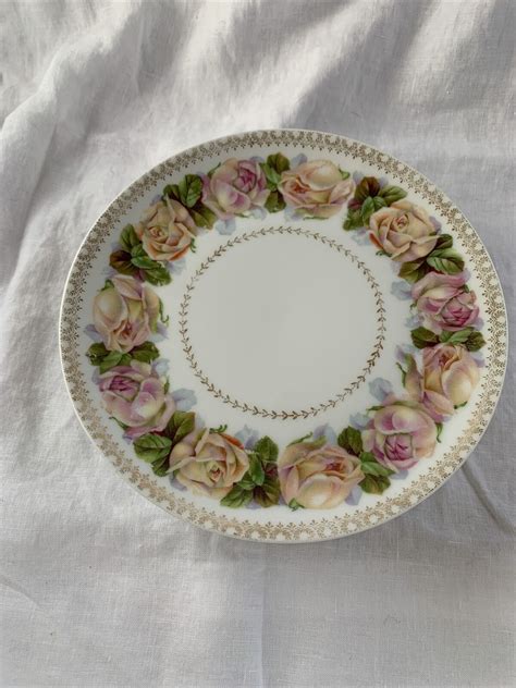 Vintage Zeh Scherzer Co Z S Co Bavaria Pink Yellow Rose Porcelain