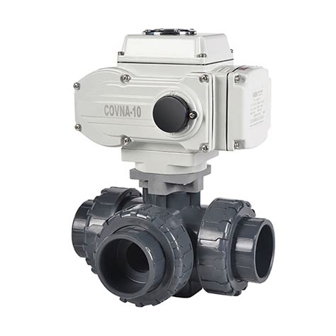 Covna 50mm Three Way Double Eccentric Electric Butterfly Valve 12V PVC