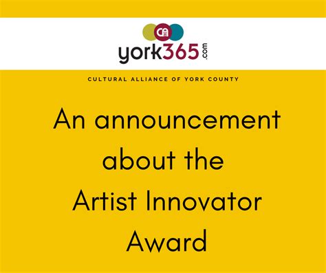 An Announcement About The Artist Innovator Award Cultural Alliance Of