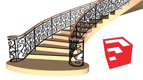 How To Make Curved Stair Railing In SketchUp TutorialsUp YouTube