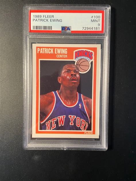 1989 FLEER PATRICK EWING 100 NEW YORK KNICKS HOF PSA 9 MINT EBay