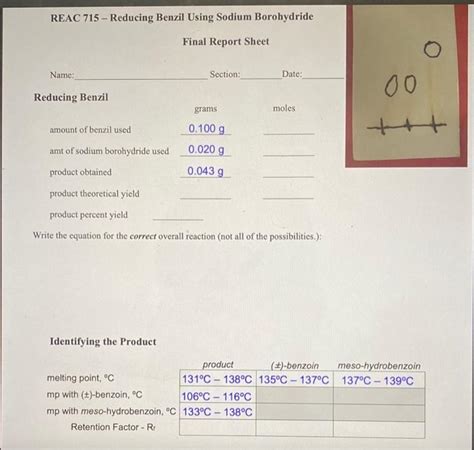 Solved Reac Reducing Benzil Using Sodium Borohydride Chegg