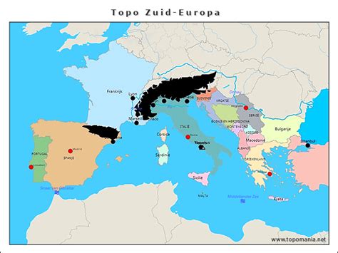 Topografie Topo Zuid Europa Topomania Net