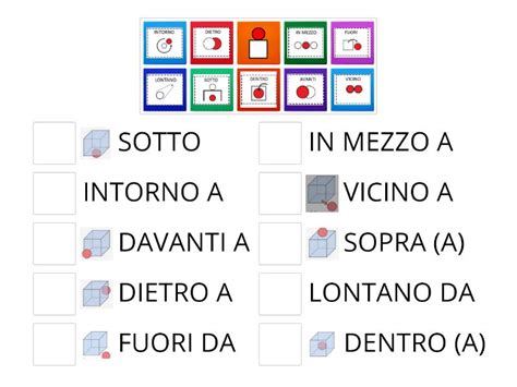 Avverbi Di Luogo E Preposizioni Match Up