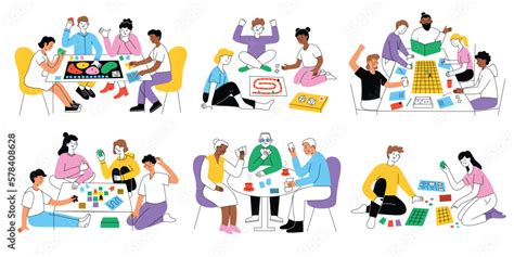 People Playing Board Games Clipart