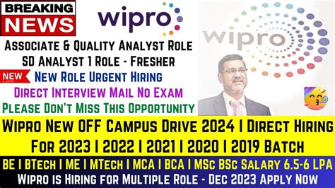 Wipro Job Recruitment Wipro Latest Hiring Wipro Mega Hiring