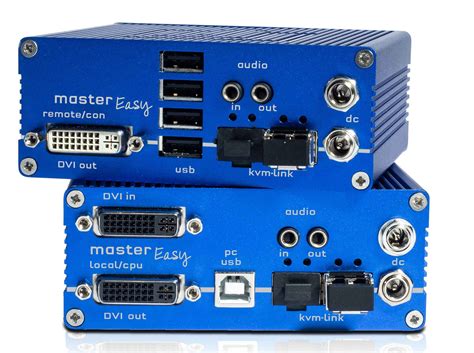 Dvi 4x Usb 20 Audio Redundant Fiber Kvm Extender Set Over Ip Mastereasy 8113 Set Kvm