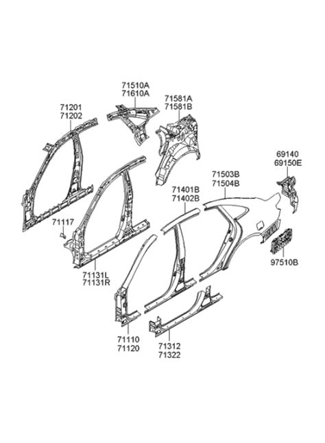 71322 3LD11 Genuine Hyundai Panel Side Sill Outrer RH