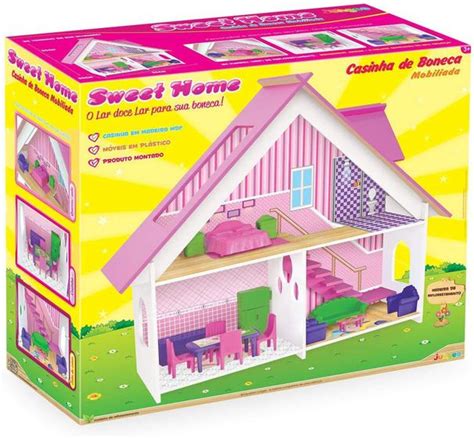 Casinha De Boneca Sweet Home Mobiliada Em Madeira Junges Casinha