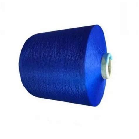 Twisted Dyed 2 Ply Blue Semi Dull Polyester Yarn For Textile Industry