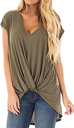 Frieed Blusa De Cuello En V Para Mujer Estilo Informal Verde