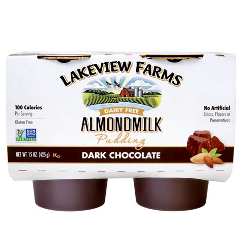 Lakeview Farms Almondmilk Pudding Dark Chocolate 4 Pack 375oz