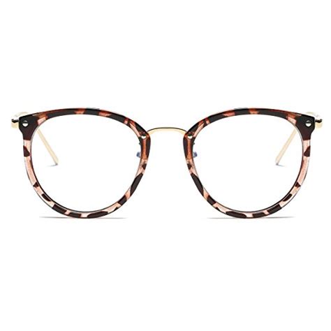 Amomoma Round Blue Light Blocking Glasses Computer Glasses Eyewear Frame Am5001 Leopard Frame