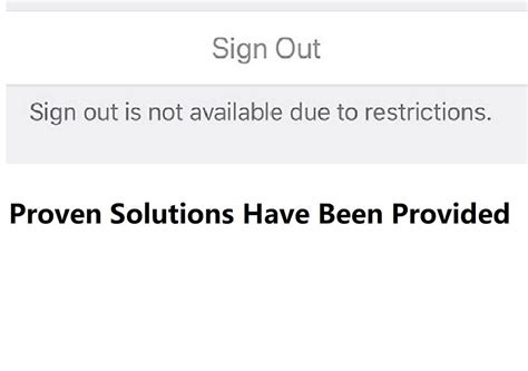 3 Solutions To Apple Id Sign Out Is Not Available Due To Restrictions