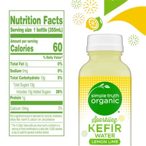 Simple Truth Organic Sparkling Probiotic Lemon Lime Kefir Water Drink