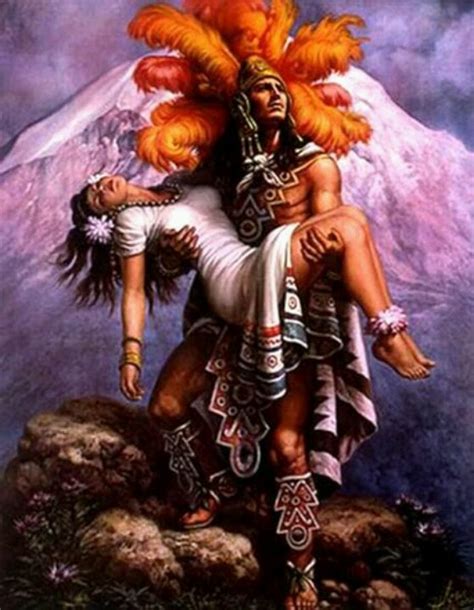 Legend Of Popocatépetl And Iztaccíhuatl Chicano Art Aztec Art