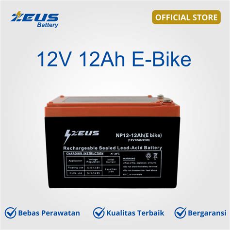 Aki Selis Sepeda Listrik Eagle Murai Vrla Zeus V Ah Ebike Lazada