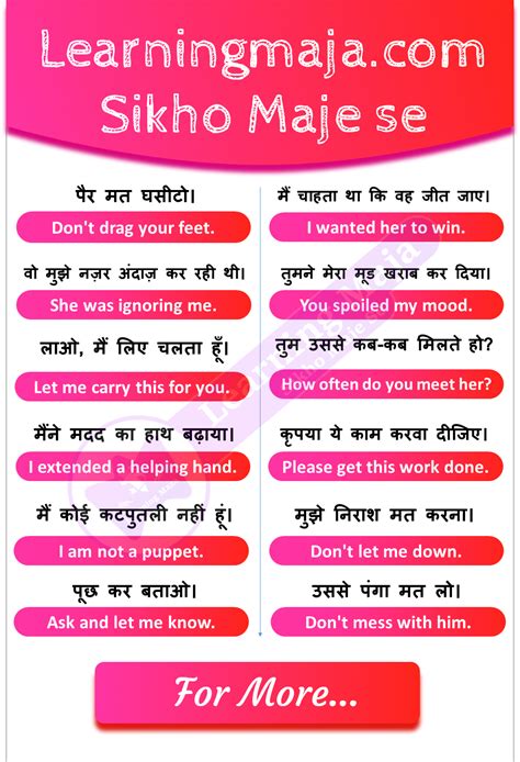 55 Short English Sentences With Hindi Meaning Hindi To English Spoken